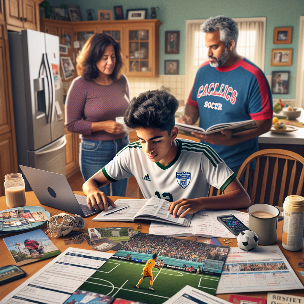 Professional illustration about soccer recruiting for high