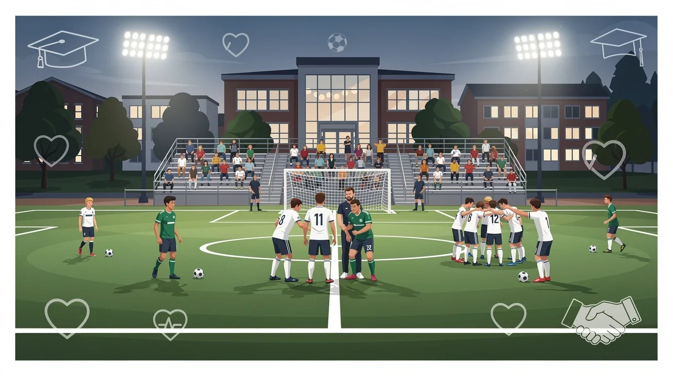 A summary infographic highlighting best practices for benefits of small college soccer programs 2026