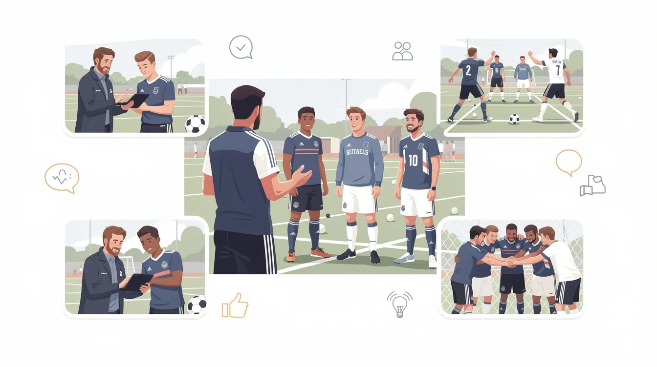 A summary infographic highlighting best practices for college soccer coach trust building strategies