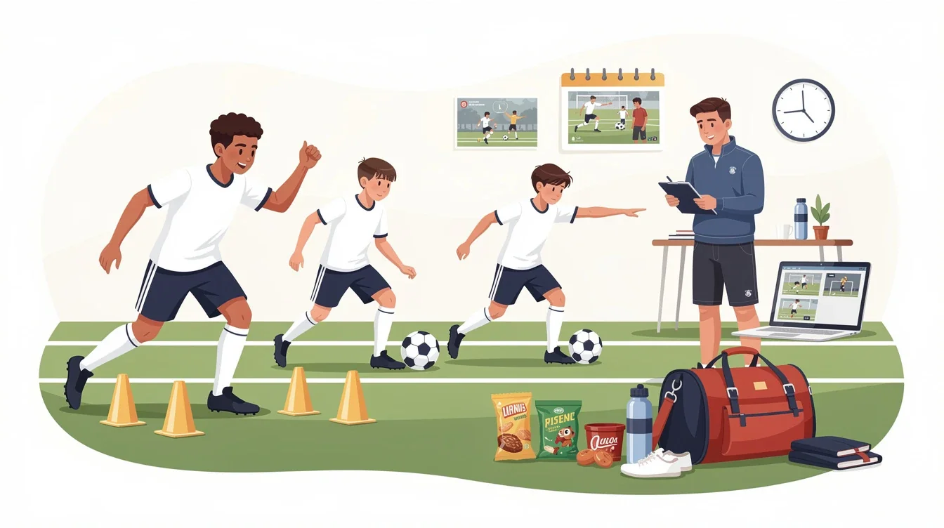 A summary infographic highlighting best practices for freshman year habits for college soccer recruiting