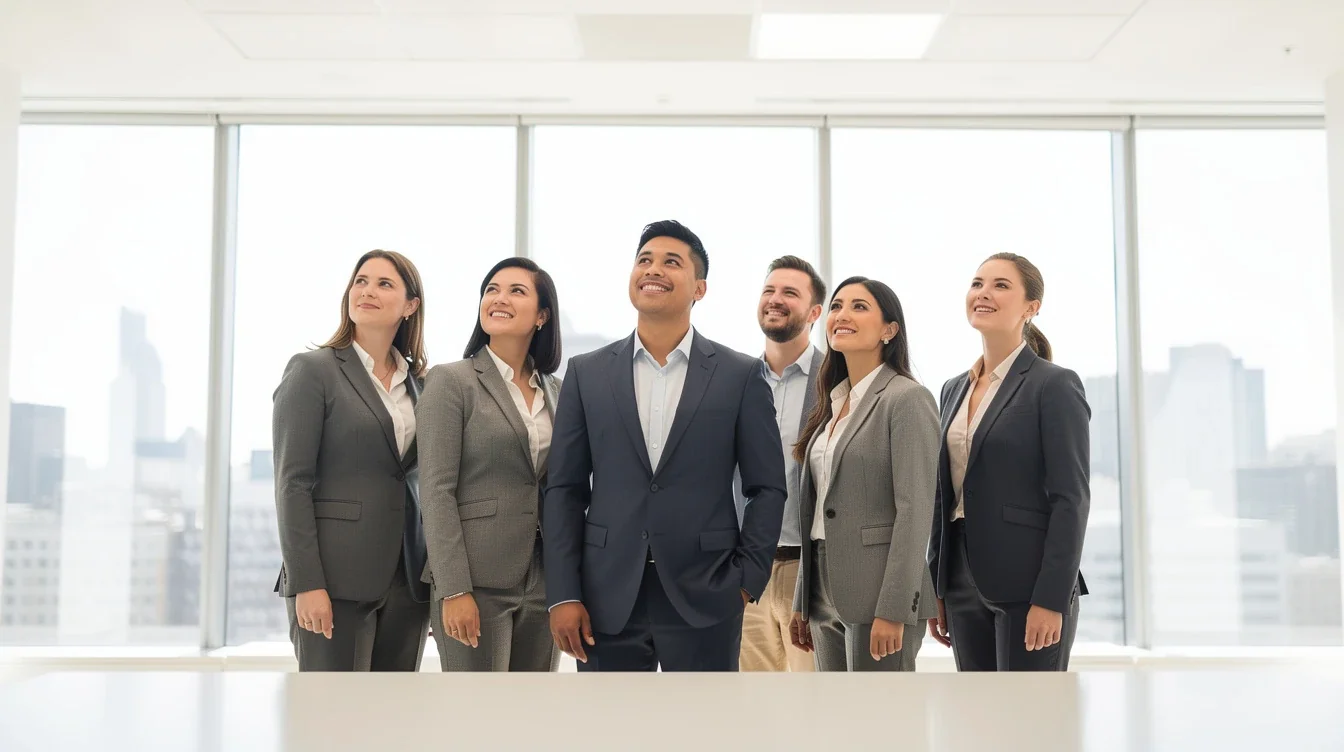 A professional team working on benefits of small college soccer programs 2026 solutions in a modern office environment