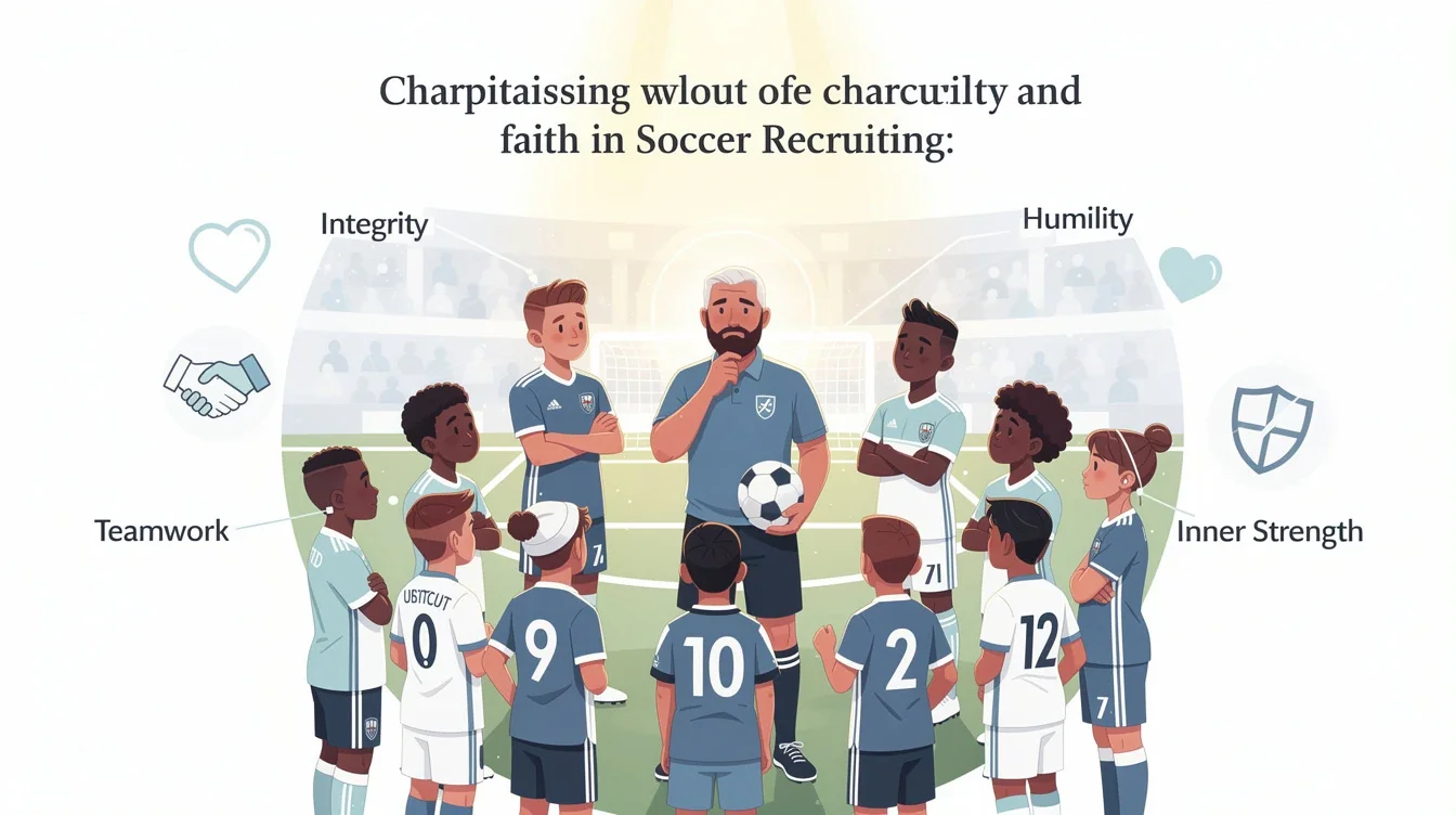 A summary infographic highlighting best practices for importance of character faith in soccer recruiting