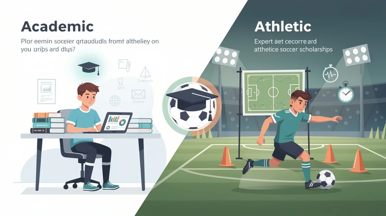 A summary infographic highlighting best practices for academic vs athletic soccer scholarship comparison 2026