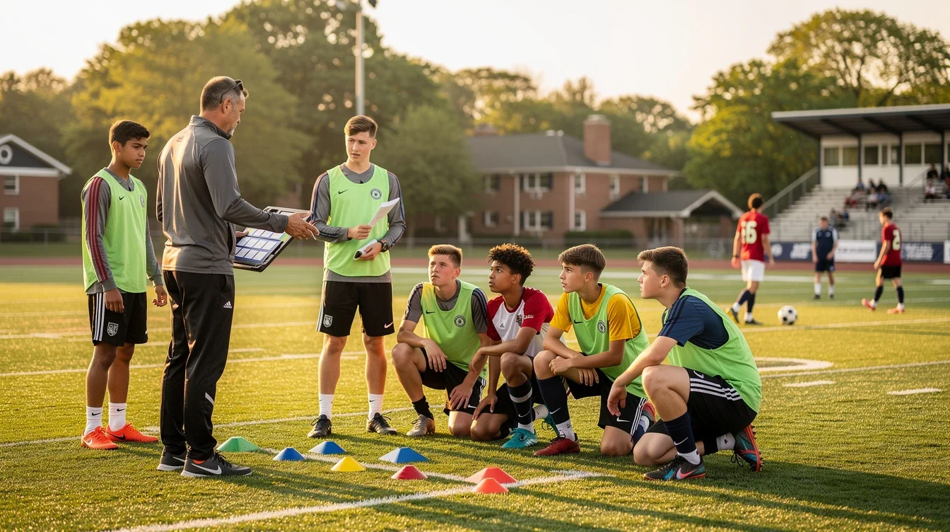 A summary infographic highlighting best practices for advantages of small college soccer camps for recruits