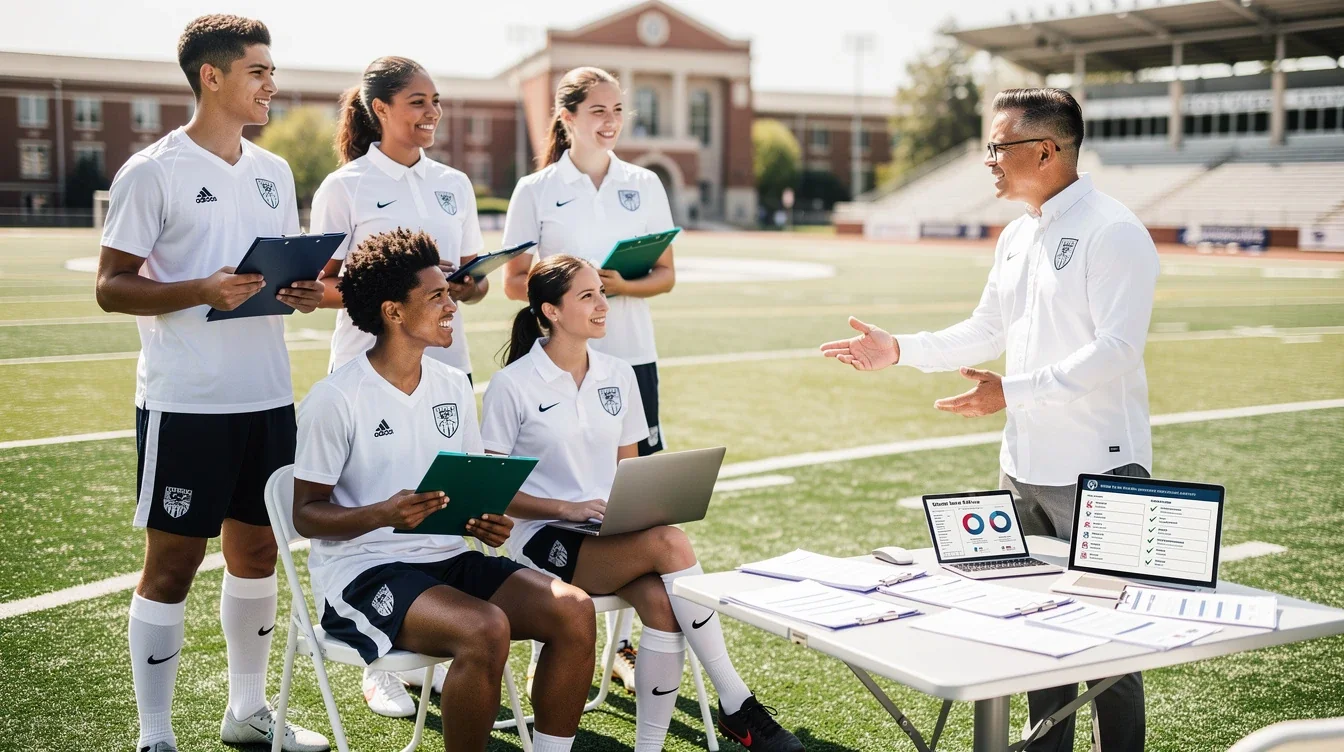 An illustrated diagram showing the key benefits of first generation college soccer scholarship eligibility tips strategies