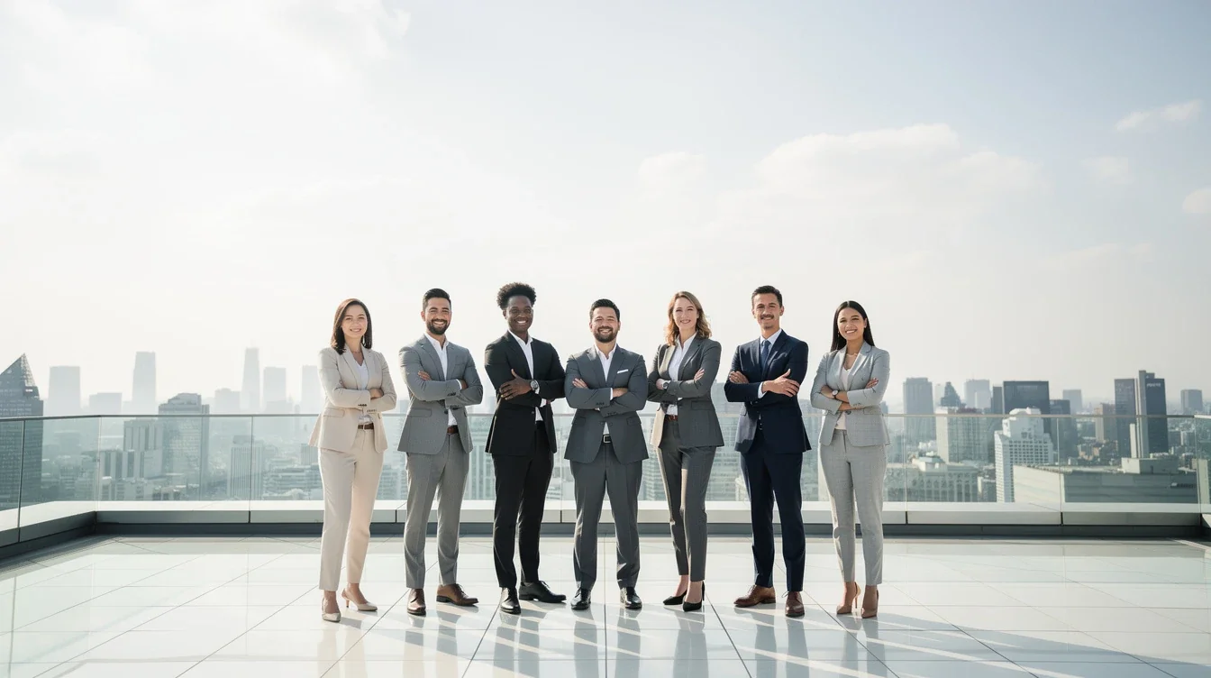 A professional team working on using club coach connections for recruiting solutions in a modern office environment