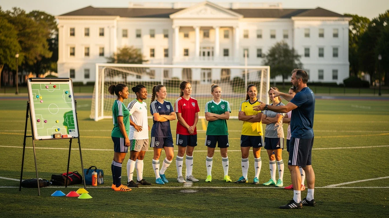 A summary infographic highlighting best practices for identifying holistic development focused college soccer programs