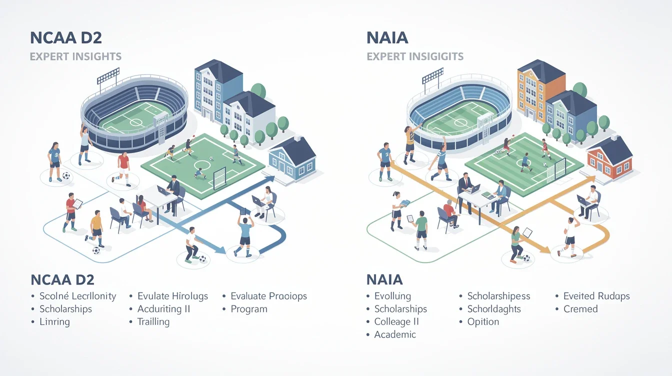 A summary infographic highlighting best practices for navigating ncaa d2 vs naia soccer options
