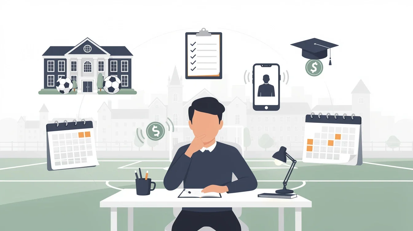 A summary infographic highlighting best practices for parent questions for college soccer recruiting calls