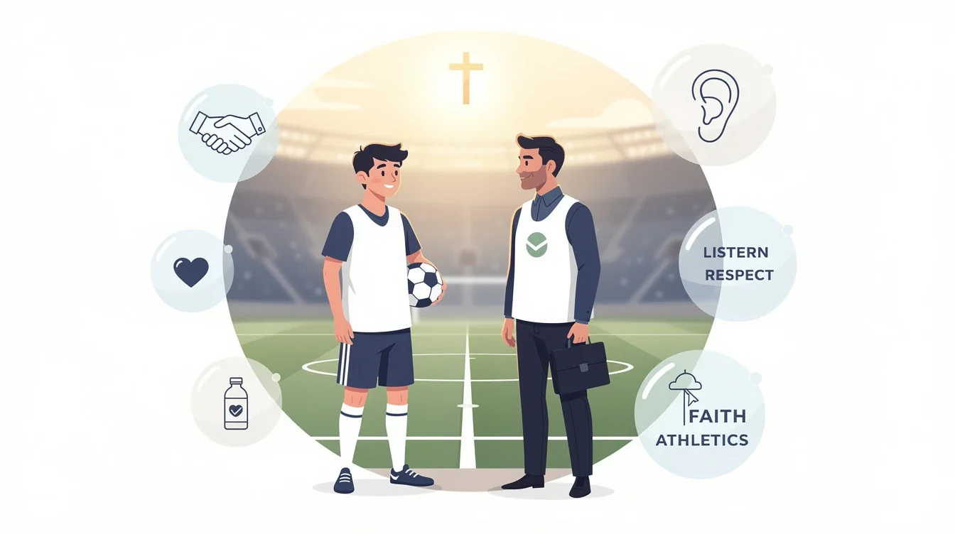 A summary infographic highlighting best practices for sharing personal faith in soccer recruiting