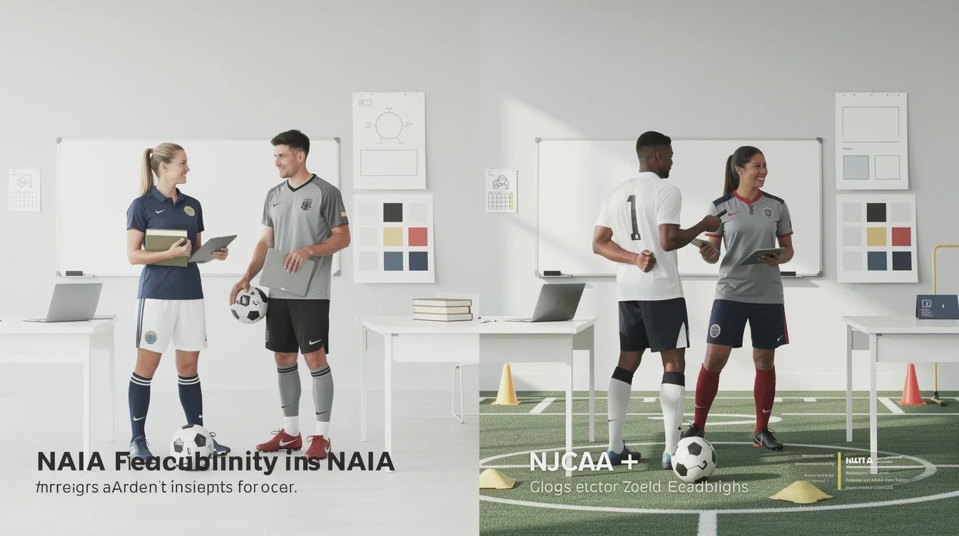 A summary infographic highlighting best practices for academic flexibility naia vs njcaa soccer