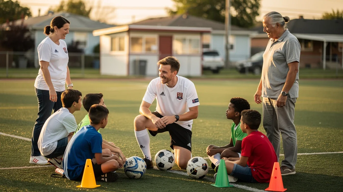 A summary infographic highlighting best practices for community involvement benefits for soccer recruits