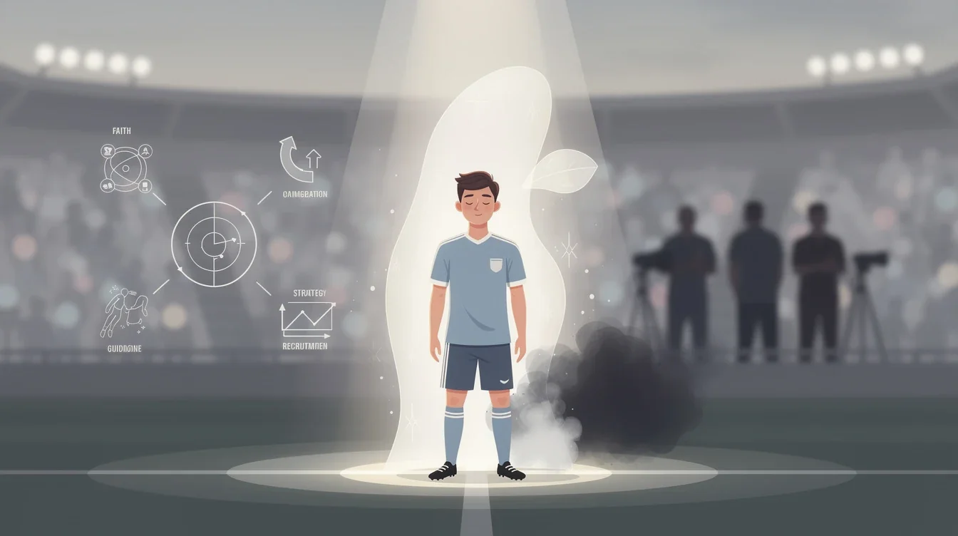 A summary infographic highlighting best practices for faith and pressure management in soccer recruiting