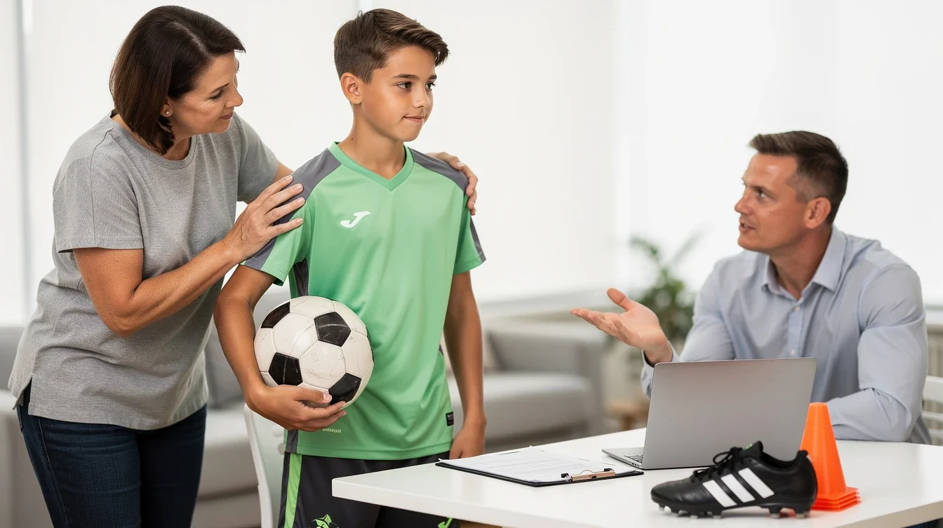 An illustrated diagram showing the key benefits of parent support strategies for soccer recruiting strategies