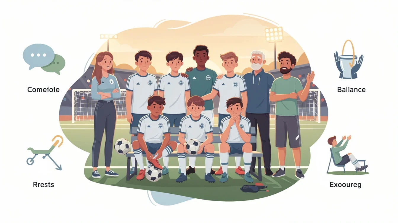 A summary infographic highlighting best practices for parental support for soccer recruits mental health