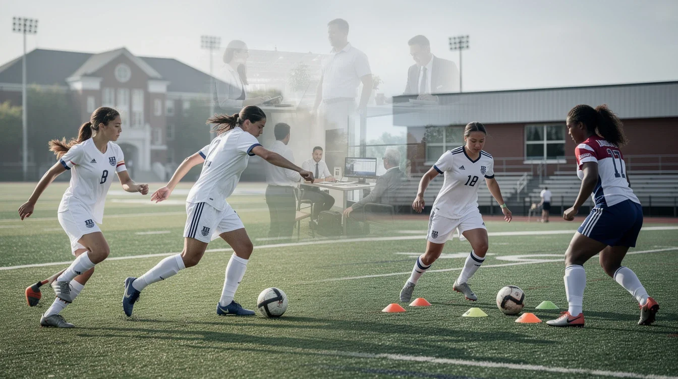 An illustrated diagram showing the key benefits of career impact of ncaa d3 vs njcaa soccer programs strategies