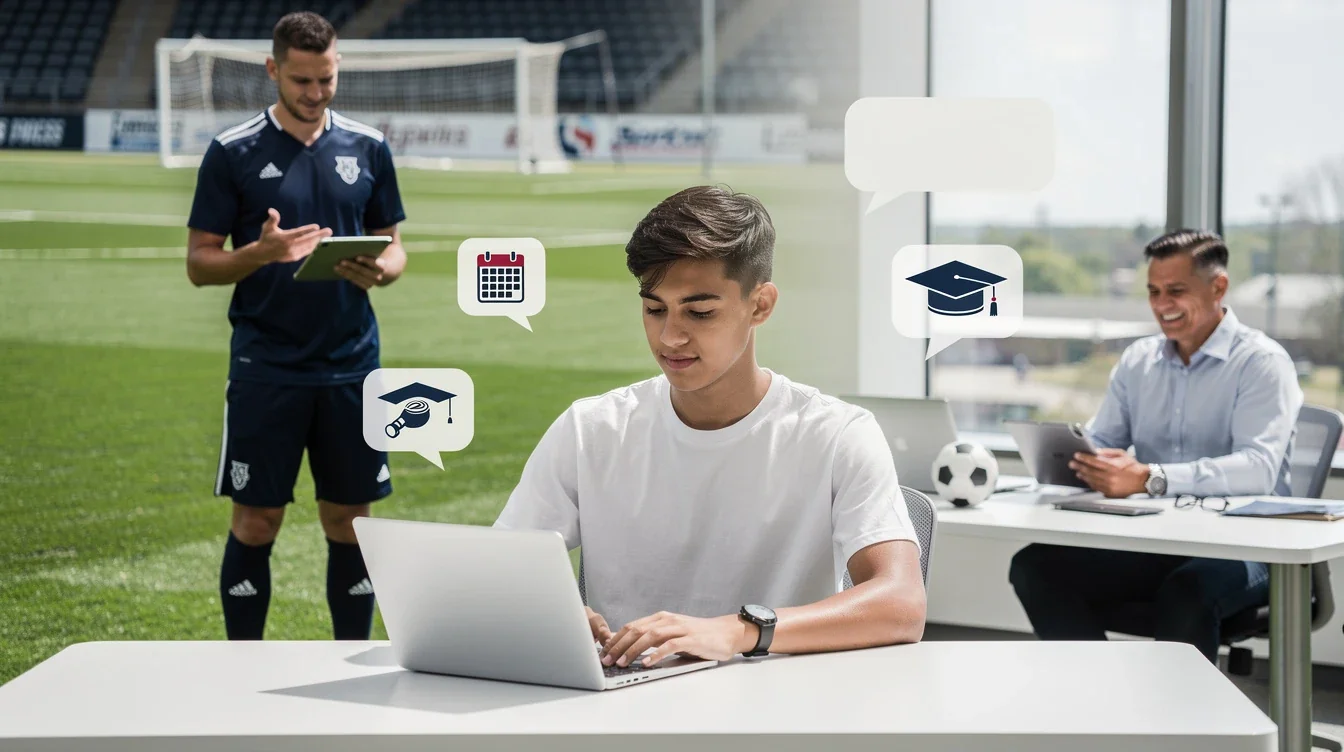 An illustrated diagram showing the key benefits of communicating with college soccer coaches effectively strategies