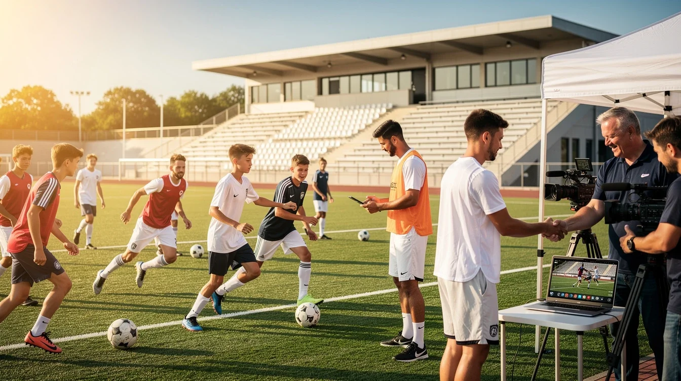 An illustrated diagram showing the key benefits of impact of summer soccer camps recruiting strategies