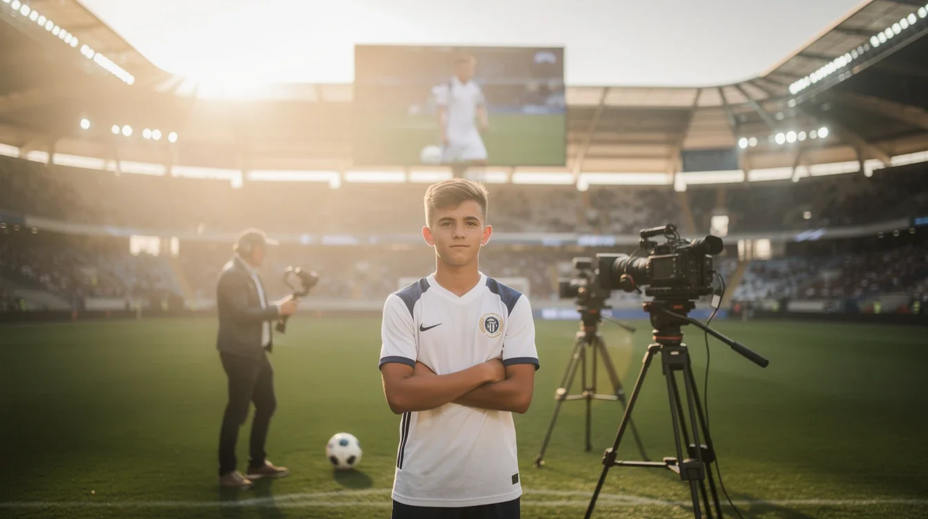 A professional team working on creating character centered soccer recruiting videos solutions in a modern office environment