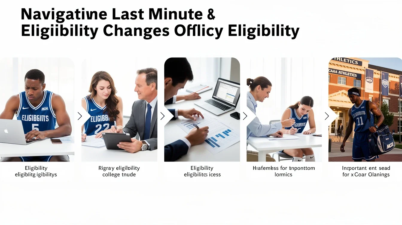 A step-by-step visual process guide demonstrating how navigating last minute ncaa eligibility changes works
