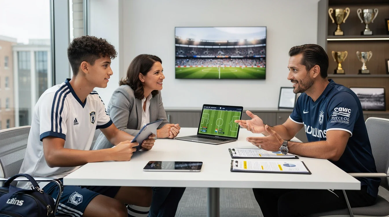 An illustrated diagram showing the key benefits of soccer scholarship negotiation tips for families 2026 strategies