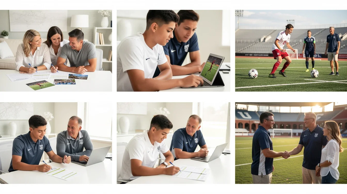 A step-by-step visual process guide demonstrating how soccer scholarship negotiation tips for families 2026 works