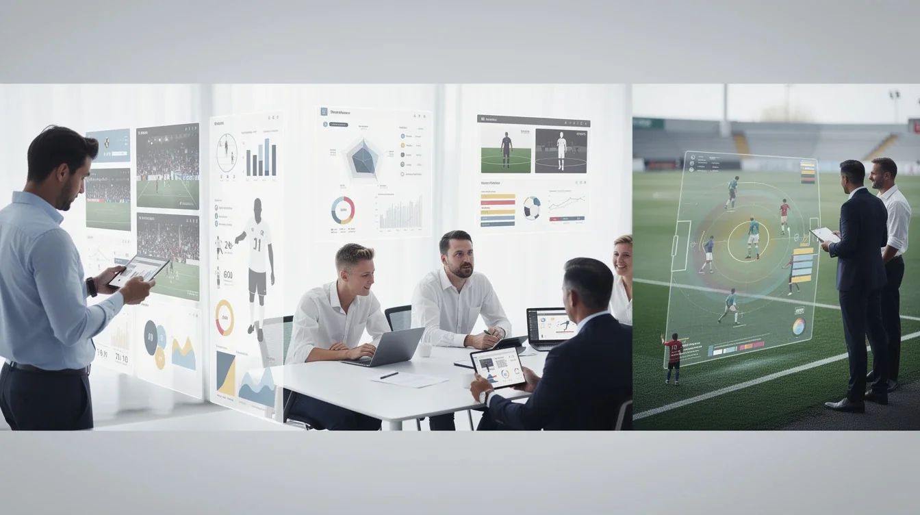 A step-by-step visual process guide demonstrating how advanced recruitment analytics for soccer players works